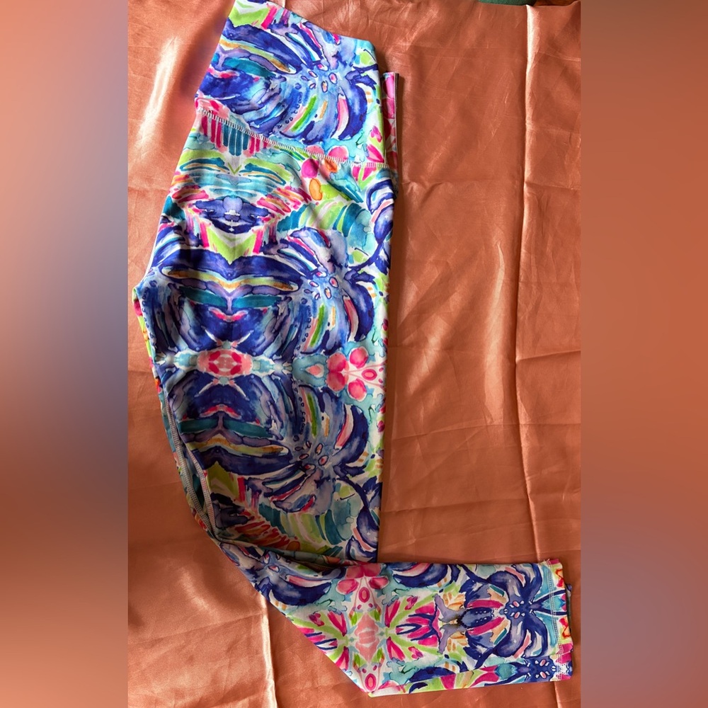 XL Multicolor Floral Abstract Leggings